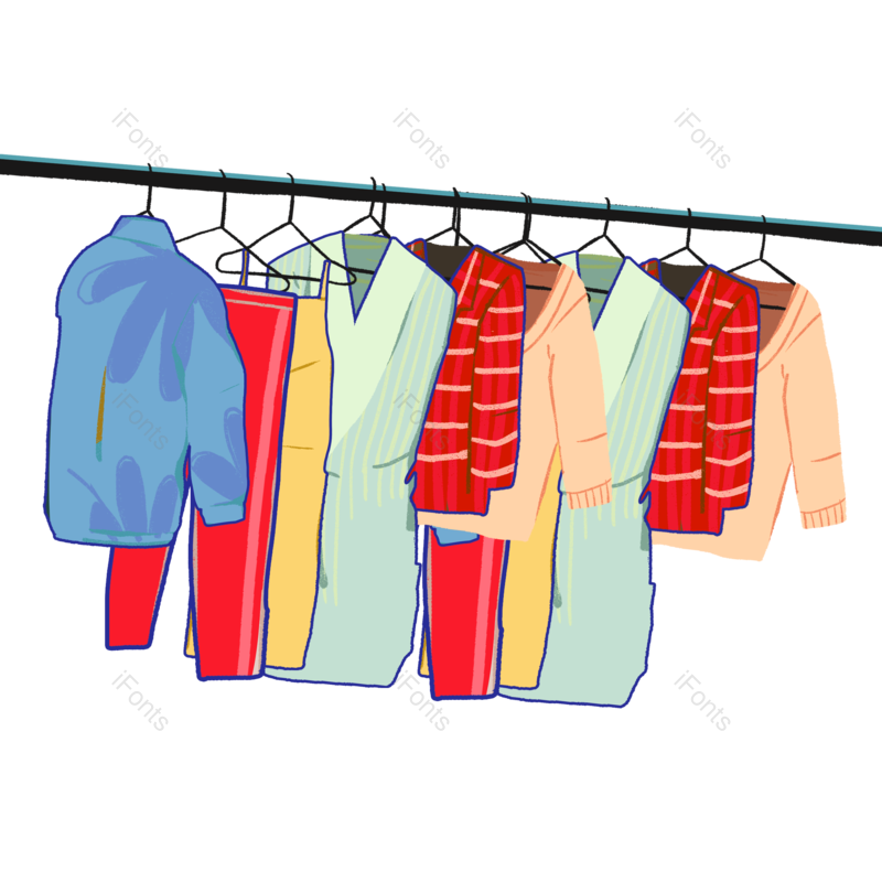 插画素材图片,服饰元素,购物节PNG,衣服免抠素材